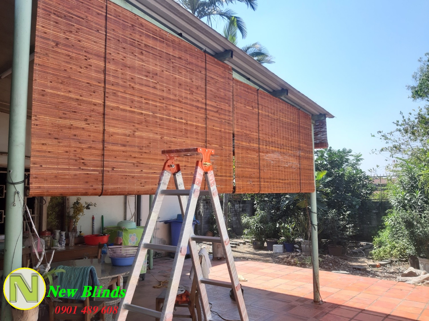 màn tre giảm tia uv